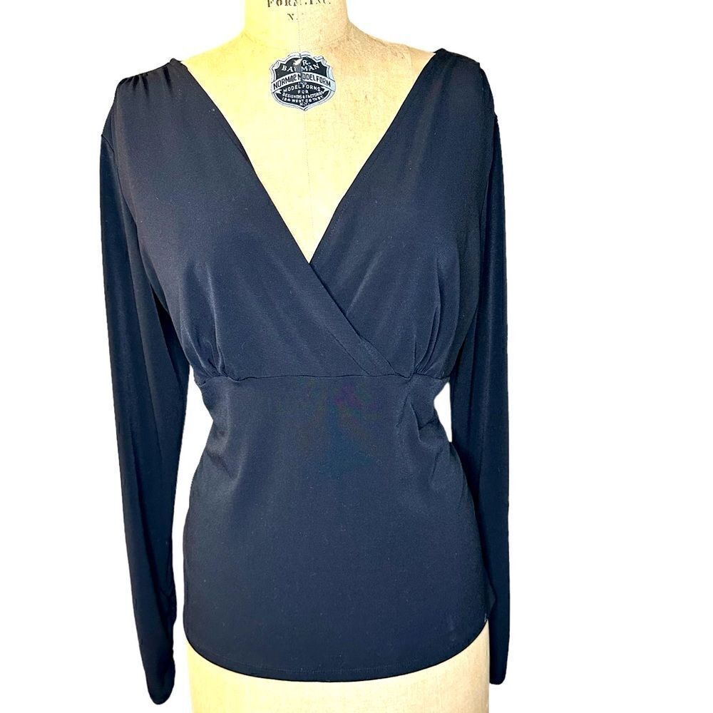 Andre Oliver Black Wrap effect top